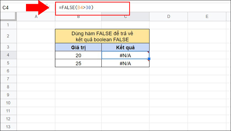 Lỗi #N/A do c&oacute; chứa tham số